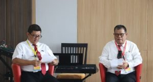 Rektor dan WR 1 UNM saat konferensi pers Pelaksanaan UTBK, (Foto - Ahmad Husen).