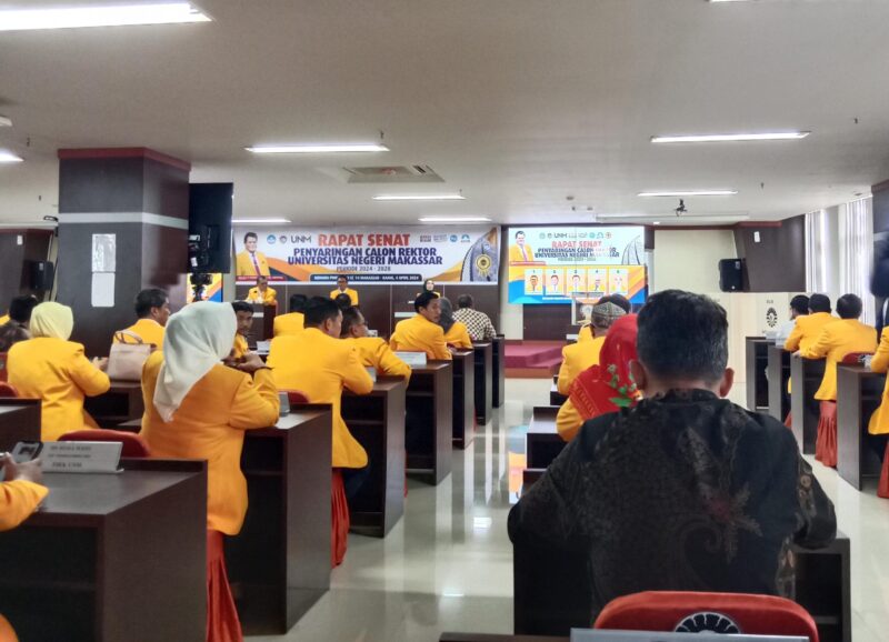 Suasana Rapat Senat Tertutup Pemilihan Rektor UNM, (Foto: Elsa Amelia)