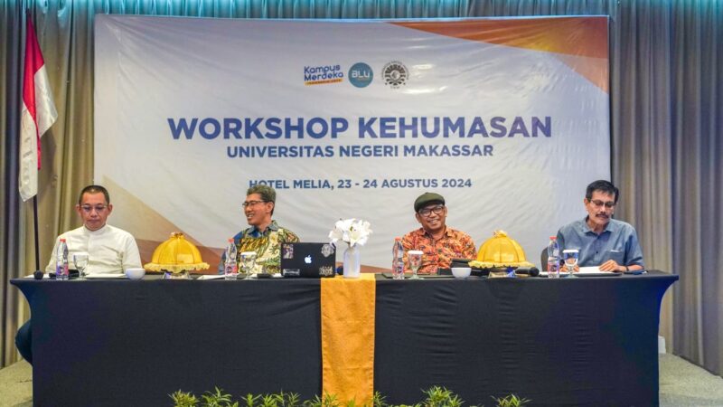 Potret Workshop Kehumasan UNM dari depan, (Foto: Ist.)