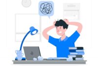 Ilustrasi stress mahasiswa menghadapi banyaknya deadline tugas, (Foto: int.)