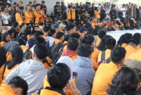 Mahasiswa dalam aksi unjuk rasa, (Foto: Dokumentasi Profesi.)