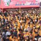 Mahasiswa UNM saat menyerbu gedung DPRD Provinsi Sulawesi Selatan, (Foto: Dokumentasi Profesi.)