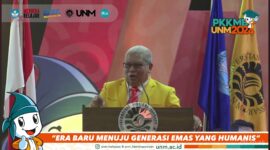 Rektor UNM saat memberi sambutan pada acara PKKMB, (Foto: Int.)