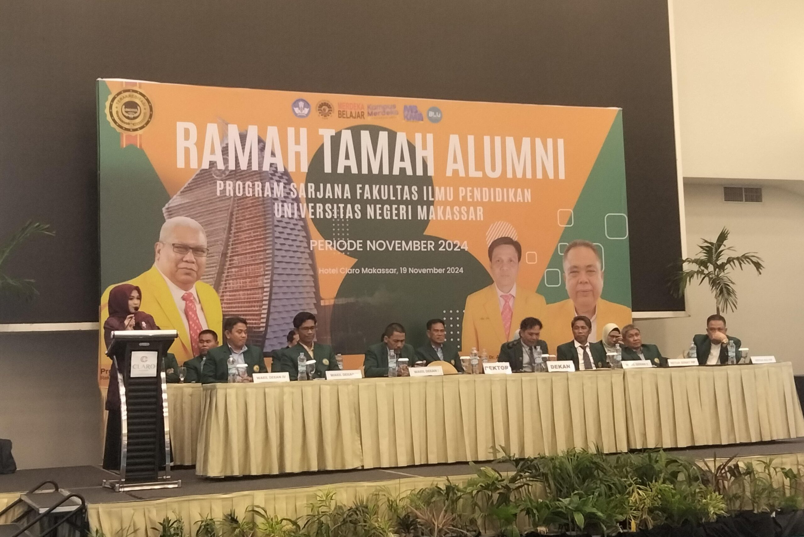 Sambutan WR1 pada acara Ramah Tamah Alumni FIP UNM Periode November, (Foto: Silmi Hafizat.)