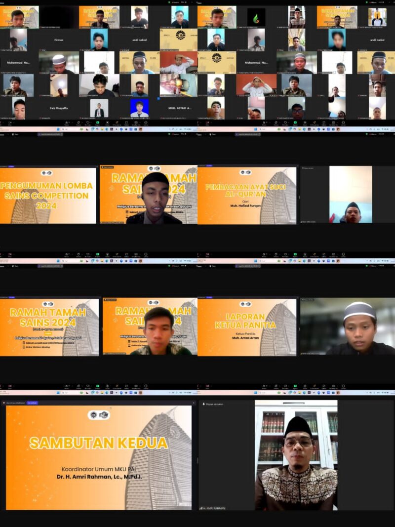 Ramah Tamah dan Penutupan SAINS Melalui Zoom Meeting, (Foto: Ist.)