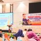 Hasmyati saat memberi sambutan pada Ramah Tamah Alumni FIIK Periode November, (Foto: Ulfa Zahirah Sudirman.)