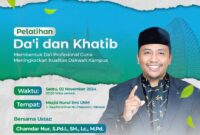 Pamflet kegiatan Pelatihan Da'i dan Khatib, (Foto: Int)