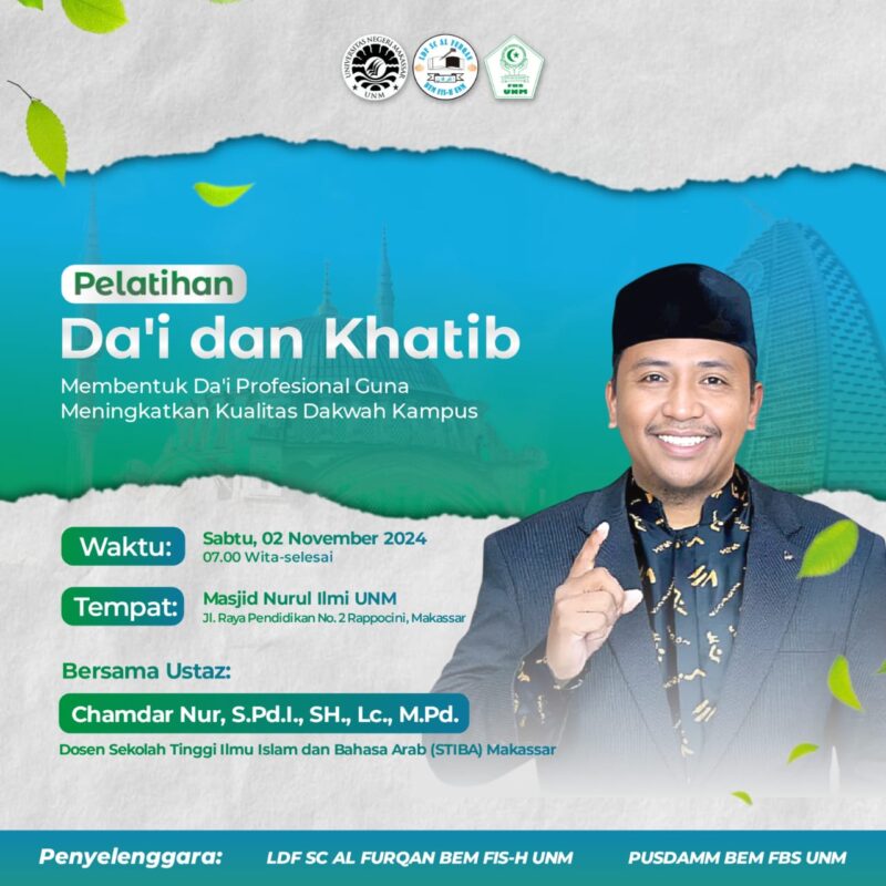 Pamflet kegiatan Pelatihan Da'i dan Khatib, (Foto: Int)
