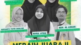 Potret tim mahasiswa FIP UNM yang meraih juara 2 kompetisi karsa cipta pendidikan dalam kompetisi pedagog muda Indonesia, (Foto: Int.)