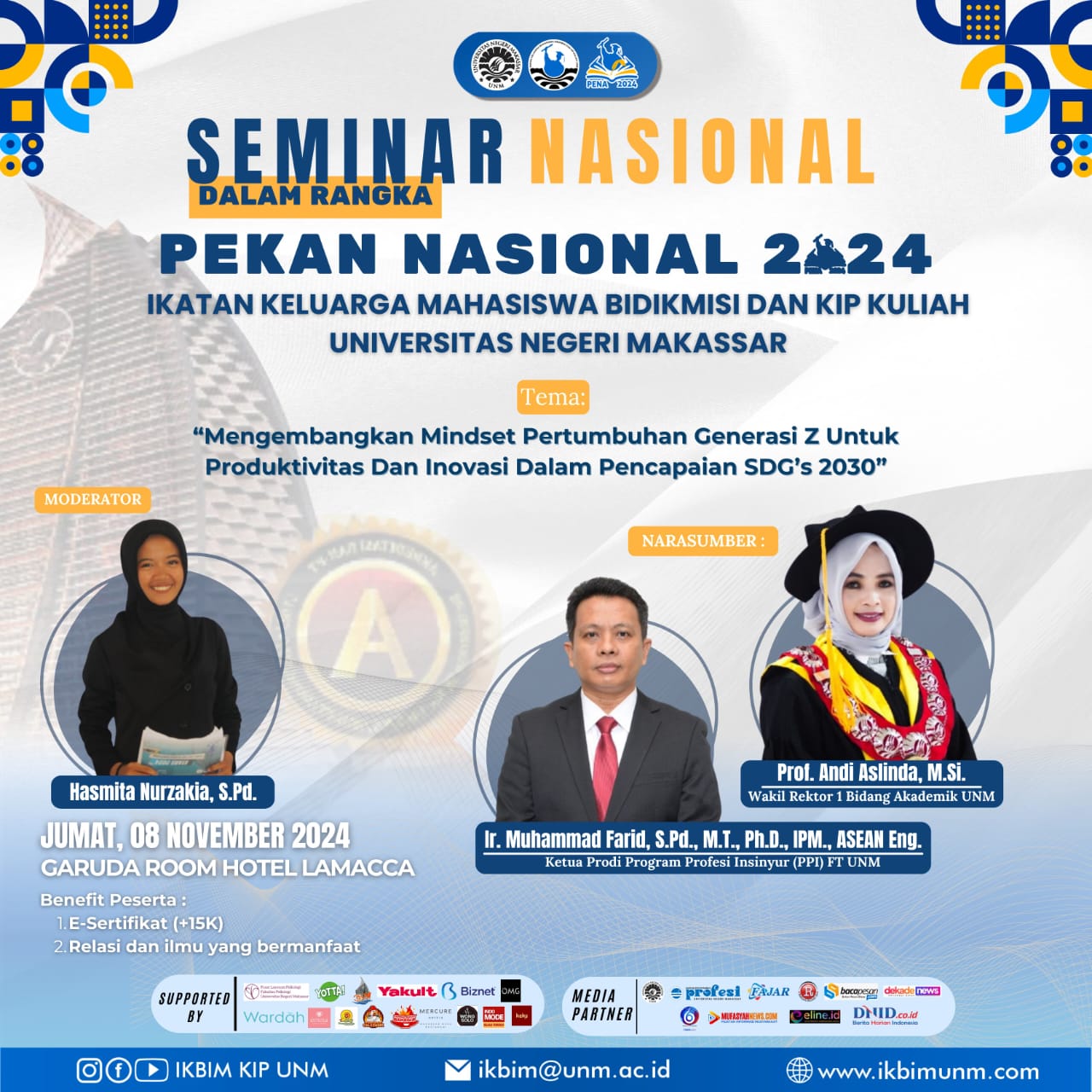 Pamflet Seminar Nasional PENA 2024 IKBIM KIP UNM (Foto:Int)