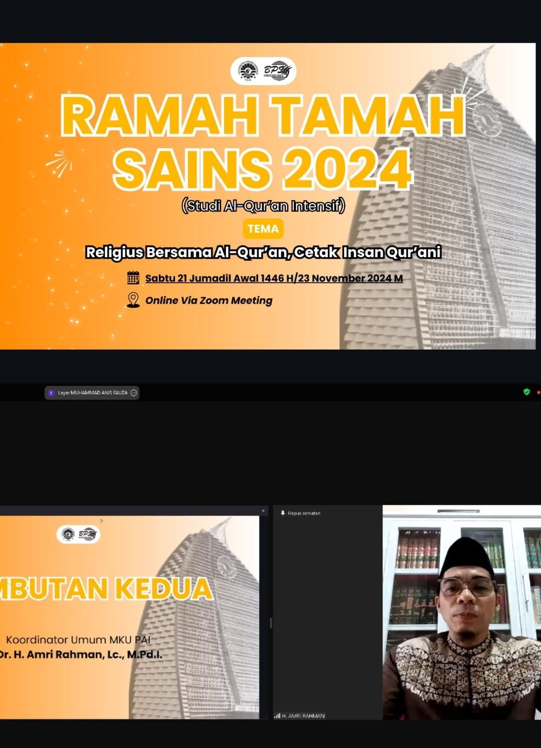 Sambutan Kedua Amri Rahman Koordinator MKU PAI (Foto: Ist)