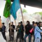 Aksi mahasiswa UNM, (Foto: Nurul Aenun Mardia.)