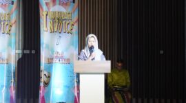 Ketua Dema Akuntansi UNM dalam sambutannya di inaugurasi Invoice 2024, (Foto: Ist.)