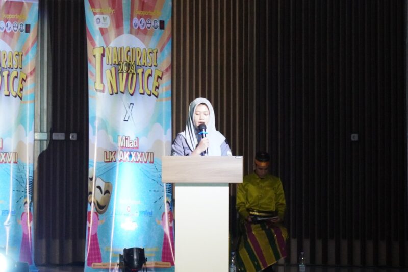 Ketua Dema Akuntansi UNM dalam sambutannya di inaugurasi Invoice 2024, (Foto: Ist.)