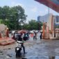 Kondisi pagar kampus UNM setelah terjadi kecelakaan, (Foto: Ist.)