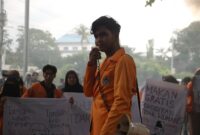 Orasi mahasiswa perwakilan FT UNM, (Foto: Dokumen Profesi.)