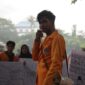 Orasi mahasiswa perwakilan FT UNM, (Foto: Dokumen Profesi.)