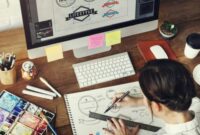 Ilustrasi seseorang membuat desain logo, (Foto: Ist.)