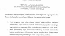 Surat Edaran Aturan Baru Layanan Akademik Fakultas Bahasa dan Sastra (Foto: Int)