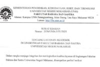 Surat Edaran Layanan Akademik FBS UNM 2025, (Foto: Ist.)