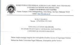 Surat Edaran Layanan Akademik FBS UNM 2025, (Foto: Ist.)
