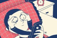 Ilustrasi seseorang menggunakan hp secara berlebihan, (Foto: Int.)