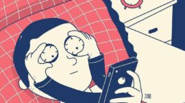 Ilustrasi seseorang menggunakan hp secara berlebihan, (Foto: Int.)