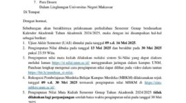 Surat Edaran Resmi Jadwal Penginputan Nilai Semester Genap (Foto: Int)