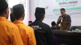 Suasana pelantikan pengurus baru Pusdamm BEM FBS UNM Periode 1446/1447 H 2025/2026 M, (Foto: Hafid Budiawan)