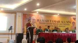 Pemberian Sambutan WR IV UNM pada kegiatan Ramah Tamah FIP Periode Mei 2025, (Foto: Ist.)