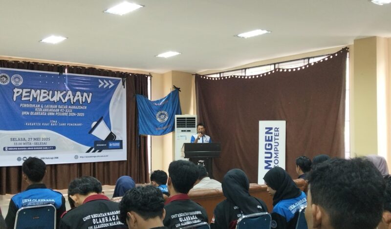 Sambutan Pembina UKM Olaraga UNM, (Foto: St. Masyita Rahmi.)