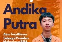 Flayer Ucapan Selamat Pada Presiden BEM FMIPA UNM, (Foto: Int)