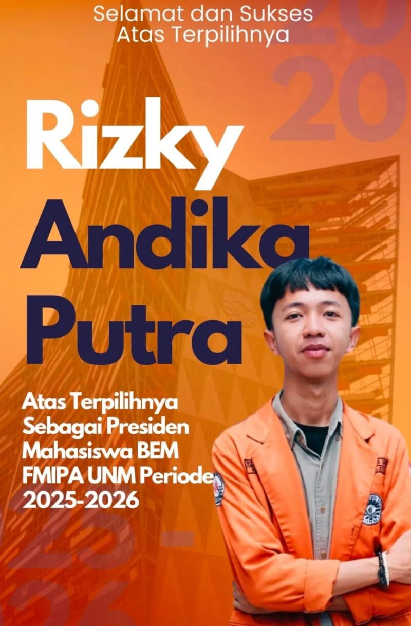 Flayer Ucapan Selamat Pada Presiden BEM FMIPA UNM, (Foto: Int)