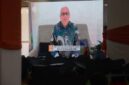 Potret Karta Jayadi memberikan sambutan virtual kepada wisudawan, (Foto: Dok. Profesi)