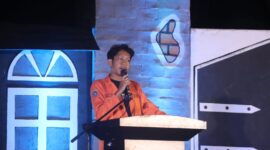 Potret Ahmad Fadil dalam sambutannya di Inaugurasi Evolusia 24, (Foto: Dok. Profesi)