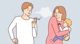 Ilustrasi Seseorang Merokok di Dekat Anak Kecil, (Foto: Int.)