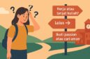 Ilustrasi Mahasiswa yang Mengalami Quarter Life Crisis, (Foto: AI.)