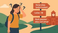 Ilustrasi Mahasiswa yang Mengalami Quarter Life Crisis, (Foto: AI.)
