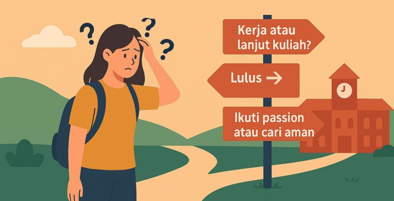 Ilustrasi Mahasiswa yang Mengalami Quarter Life Crisis, (Foto: AI.)