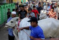 Masyarakat Melakukan Proses Penyembelihan Hewan Kurban, (Foto: Int.)