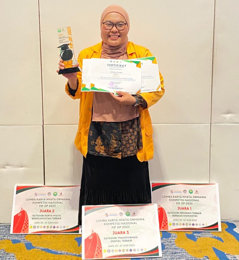 Potret Rezki Auliah Alimuddin Serta 3 Penghargaan yang Diraih HIMA BK FIP UNM dalam FIP JIP, (Foto: Ist.)