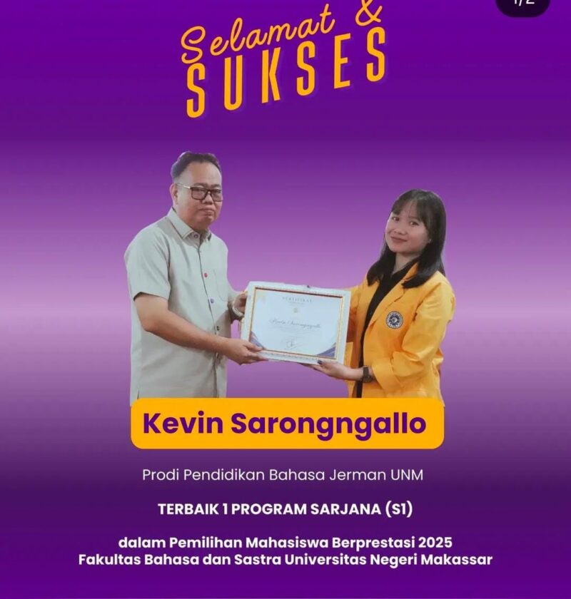Flyer ucapan selamat kepada Kevin Sarongngallo, (Foto: Int.)