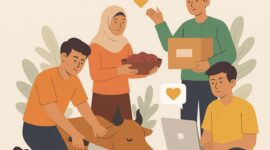 Ilustrasi kolaborasi generasi muda dalam qurban, (Foto: Int.)
