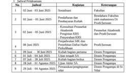 Jadwal pelaksanaan resmi semester antara oleh UNM, (Foto: Ist.)
