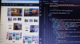 Dokumentasi pengerjaan project disign website untuk galeri seni di kawasan Pantai Losari, (Foto: Ist)