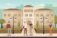 Ilustrasi mahasiswa semester 5 di depan kampus, (Foto: Int.)