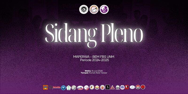 Spanduk Sidang Pleno MAPERWA FBS UNM Periode 2024/2025 M (Foto: Int)