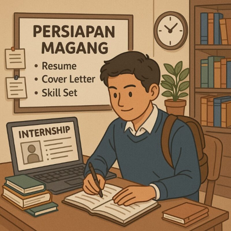 Ilustrasi mahasiswa melakukan persiapan sebelum magang, (Foto: Int.)