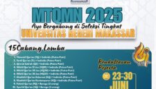 Poster MTQMN 2025 UNM Menghadirkan 15 Cabang Lomba Tingkat Mahasiswa