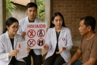 Ilustrasi Mahasiswa edukasi HIV/AIDS, (Foto: AI)